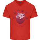 I Love You Alotl Valentines Day Axoloti Mens V-Neck Cotton T-Shirt Red