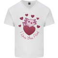 I Love You Alotl Valentines Day Axoloti Mens V-Neck Cotton T-Shirt White