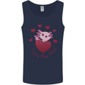 I Love You Alotl Valentines Day Axoloti Mens Vest Tank Top Navy Blue