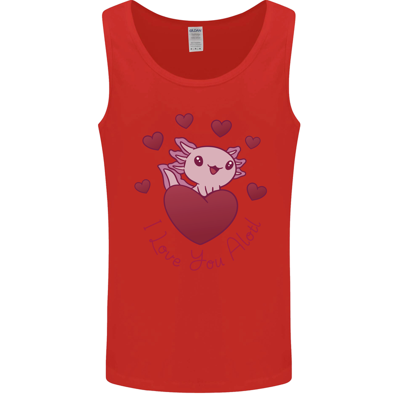 I Love You Alotl Valentines Day Axoloti Mens Vest Tank Top Red