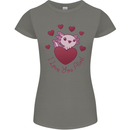 I Love You Alotl Valentines Day Axoloti Womens Petite Cut T-Shirt Charcoal