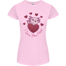 I Love You Alotl Valentines Day Axoloti Womens Petite Cut T-Shirt Light Pink