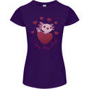 I Love You Alotl Valentines Day Axoloti Womens Petite Cut T-Shirt Purple