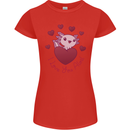 I Love You Alotl Valentines Day Axoloti Womens Petite Cut T-Shirt Red