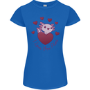 I Love You Alotl Valentines Day Axoloti Womens Petite Cut T-Shirt Royal Blue