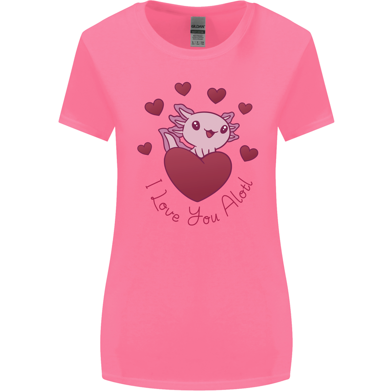 I Love You Alotl Valentines Day Axoloti Womens Wider Cut T-Shirt Azalea