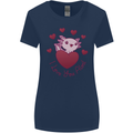 I Love You Alotl Valentines Day Axoloti Womens Wider Cut T-Shirt Navy Blue