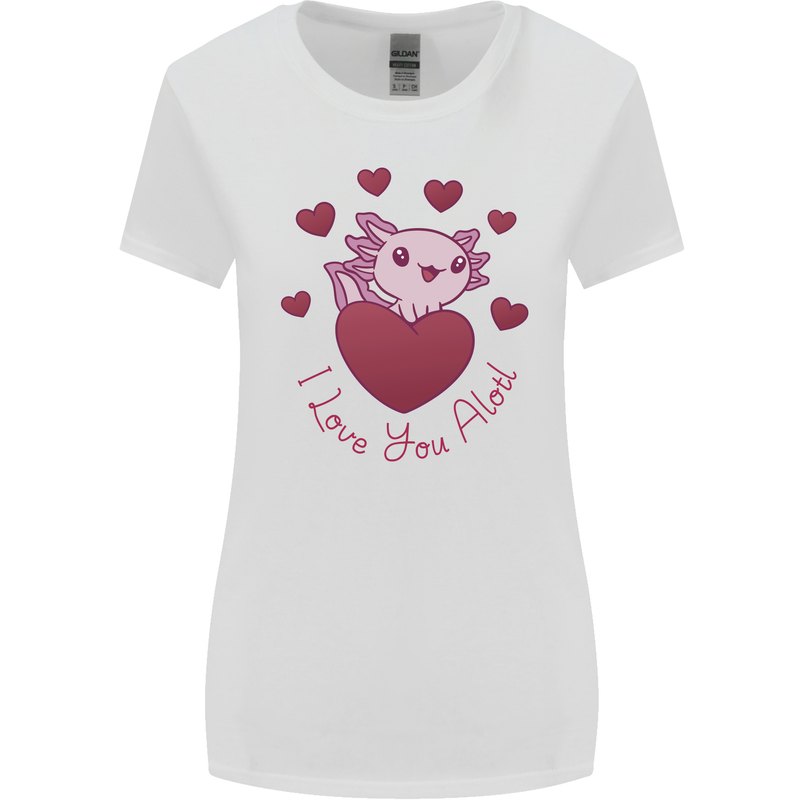 I Love You Alotl Valentines Day Axoloti Womens Wider Cut T-Shirt White