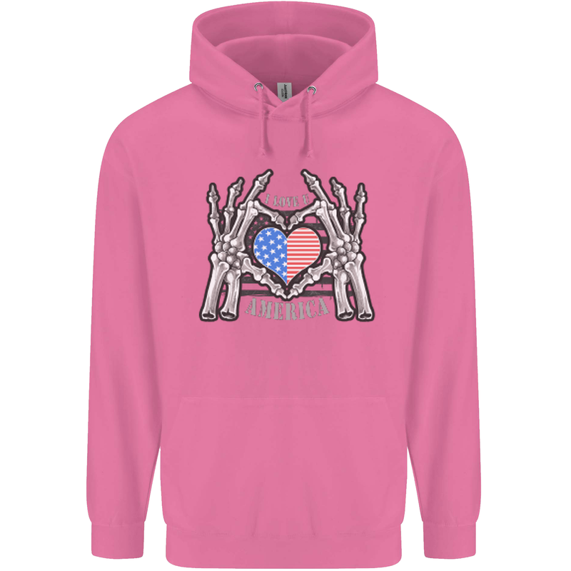 I Love You America 4th of July USA Flag Childrens Kids Hoodie Azalea
