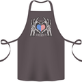I Love You America 4th of July USA Flag Cotton Apron 100% Organic Dark Grey