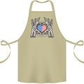 I Love You America 4th of July USA Flag Cotton Apron 100% Organic Khaki