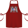 I Love You America 4th of July USA Flag Cotton Apron 100% Organic Maroon