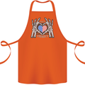 I Love You America 4th of July USA Flag Cotton Apron 100% Organic Orange