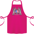 I Love You America 4th of July USA Flag Cotton Apron 100% Organic Pink