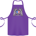 I Love You America 4th of July USA Flag Cotton Apron 100% Organic Purple