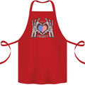 I Love You America 4th of July USA Flag Cotton Apron 100% Organic Red