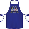 I Love You America 4th of July USA Flag Cotton Apron 100% Organic Royal Blue