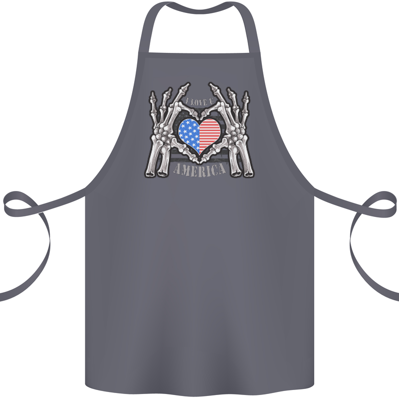 I Love You America 4th of July USA Flag Cotton Apron 100% Organic Steel