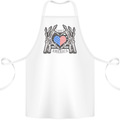 I Love You America 4th of July USA Flag Cotton Apron 100% Organic White