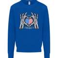 I Love You America 4th of July USA Flag Kids Sweatshirt Jumper Royal Blue