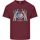 I Love You America 4th of July USA Flag Mens Cotton T-Shirt Tee Top Maroon