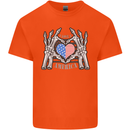 I Love You America 4th of July USA Flag Mens Cotton T-Shirt Tee Top Orange