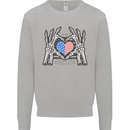 I Love You America 4th of July USA Flag Mens Sweatshirt Jumper Sports Grey