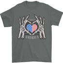 I Love You America 4th of July USA Flag Mens T-Shirt Cotton Gildan Charcoal