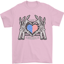 I Love You America 4th of July USA Flag Mens T-Shirt Cotton Gildan Light Pink