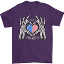 I Love You America 4th of July USA Flag Mens T-Shirt Cotton Gildan Purple