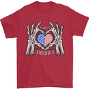 I Love You America 4th of July USA Flag Mens T-Shirt Cotton Gildan Red
