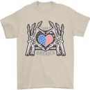 I Love You America 4th of July USA Flag Mens T-Shirt Cotton Gildan Sand
