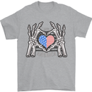 I Love You America 4th of July USA Flag Mens T-Shirt Cotton Gildan Sports Grey