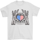 I Love You America 4th of July USA Flag Mens T-Shirt Cotton Gildan White