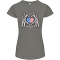 I Love You America 4th of July USA Flag Womens Petite Cut T-Shirt Charcoal