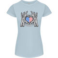 I Love You America 4th of July USA Flag Womens Petite Cut T-Shirt Light Blue