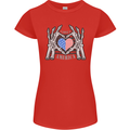 I Love You America 4th of July USA Flag Womens Petite Cut T-Shirt Red