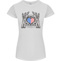 I Love You America 4th of July USA Flag Womens Petite Cut T-Shirt White