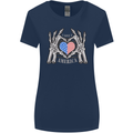I Love You America 4th of July USA Flag Womens Wider Cut T-Shirt Navy Blue