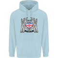 I Love You Great Britain Union Jack Flag UK Childrens Kids Hoodie Light Blue