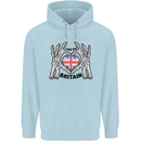 I Love You Great Britain Union Jack Flag UK Childrens Kids Hoodie Light Blue