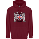 I Love You Great Britain Union Jack Flag UK Childrens Kids Hoodie Maroon