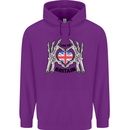 I Love You Great Britain Union Jack Flag UK Childrens Kids Hoodie Purple