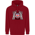 I Love You Great Britain Union Jack Flag UK Childrens Kids Hoodie Red