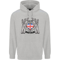 I Love You Great Britain Union Jack Flag UK Childrens Kids Hoodie Sports Grey