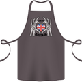 I Love You Great Britain Union Jack Flag UK Cotton Apron 100% Organic Dark Grey