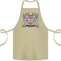 I Love You Great Britain Union Jack Flag UK Cotton Apron 100% Organic Khaki