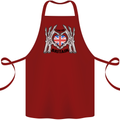 I Love You Great Britain Union Jack Flag UK Cotton Apron 100% Organic Maroon