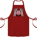 I Love You Great Britain Union Jack Flag UK Cotton Apron 100% Organic Maroon
