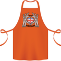 I Love You Great Britain Union Jack Flag UK Cotton Apron 100% Organic Orange